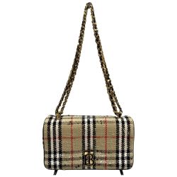 ## BURBERRY バーバリー ミニ ローラバッグ コットン ウール ナイロン ショルダーバッグ 8063083 アーカイブベージュ  Cランク