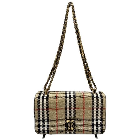 BURBERRY バーバリー ミニ ローラバッグ コットン ウール ナイロン ショルダーバッグ 8063083 アーカイブベージュ 