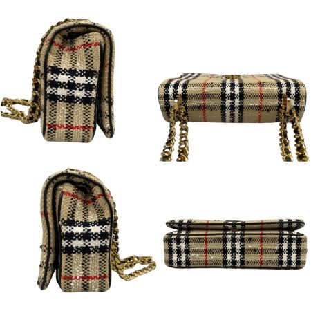  BURBERRY バーバリー ミニ ローラバッグ コットン ウール ナイロン ショルダーバッグ 8063083 アーカイブベージュ 