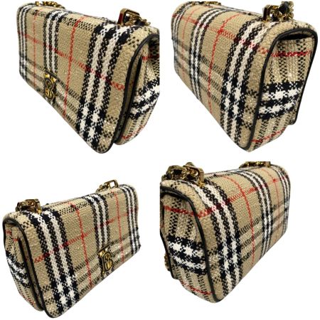  BURBERRY バーバリー ミニ ローラバッグ コットン ウール ナイロン ショルダーバッグ 8063083 アーカイブベージュ 