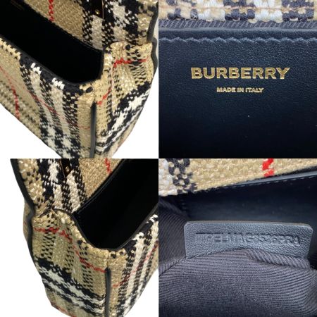  BURBERRY バーバリー ミニ ローラバッグ コットン ウール ナイロン ショルダーバッグ 8063083 アーカイブベージュ 