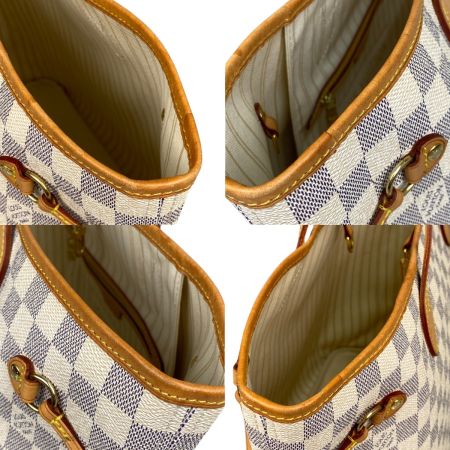  LOUIS VUITTON ルイヴィトン ダミエ・アズール ネヴァーフルMM ポーチ付 ショルダートートバッグ N40604 ローズベージュ