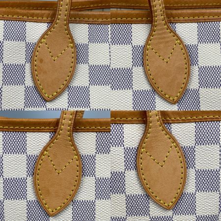  LOUIS VUITTON ルイヴィトン ダミエ・アズール ネヴァーフルMM ポーチ付 ショルダートートバッグ N40604 ローズベージュ