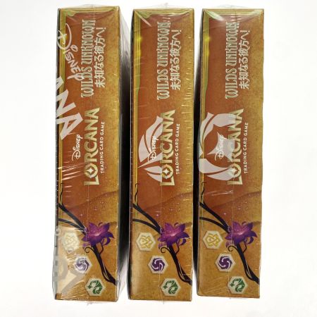   ディズニー・ロルカナ・TCG 日本語版 ブースターパック WILDS UNKNOWN 未知なる彼方へ! 3BOXセット 未開封 シュリンク付