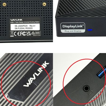Wavlink Displaylink USB C ドッキングステーション WL-UG63PD25
