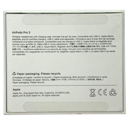  Apple アップル AirPods Pro 3 ワイヤレスイヤホン MFHP4J/A