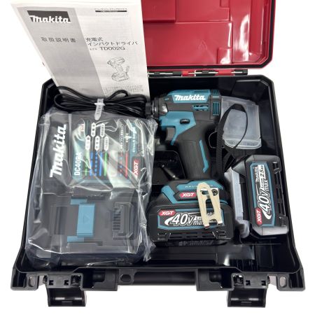  MAKITA マキタ 40V 充電式インパクトドライバ TD002GRDX ブルー 充電器・充電池2個・ケース付 未使用品