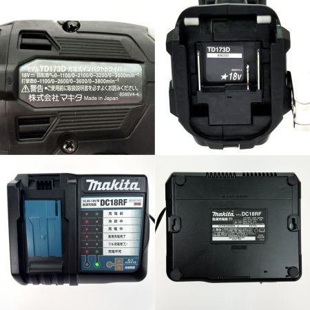  MAKITA マキタ 18V 充電式インパクトドライバ TD173DRGXB ブラック 充電器・充電池2個・ケース付 未使用品