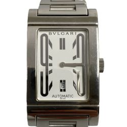 ## BVLGARI ブルガリ レッタンゴロ 自動巻き 腕時計 ホワイト文字盤 タバコ臭あり RT45S Cランク