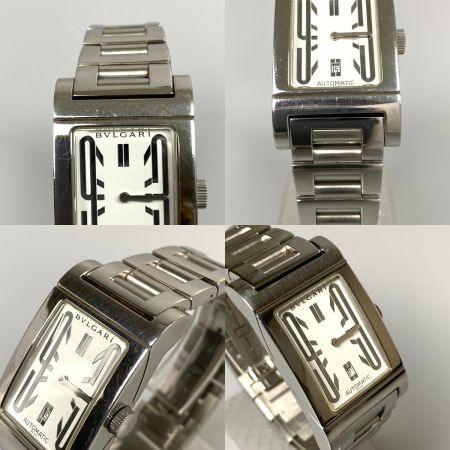  BVLGARI ブルガリ レッタンゴロ 自動巻き 腕時計 ホワイト文字盤 タバコ臭あり RT45S