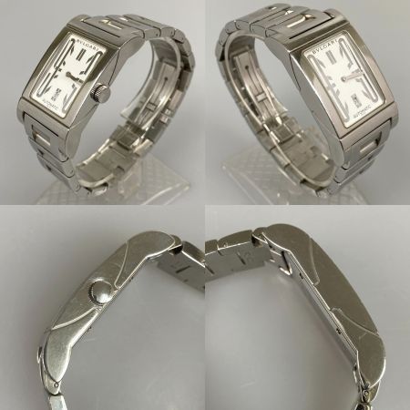  BVLGARI ブルガリ レッタンゴロ 自動巻き 腕時計 ホワイト文字盤 タバコ臭あり RT45S