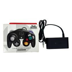 ## Nintendo ニンテンドウ ゲームキューブ コントローラ DOL-003 スマブラブラック 接続タップ付き Bランク
