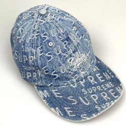 Supreme シュプリーム キャップ ワープ ジャカード ロゴ デニム 6パネル Cランク