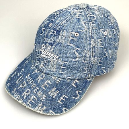 Supreme シュプリーム キャップ ワープ ジャカード ロゴ デニム 6パネル