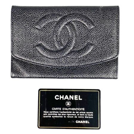 CHANEL シャネル 小銭入れ カードケース ココマーク キャビアスキン ブラック