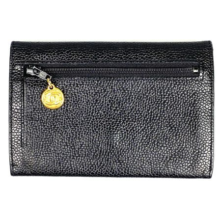 CHANEL シャネル 小銭入れ カードケース ココマーク キャビアスキン ブラック