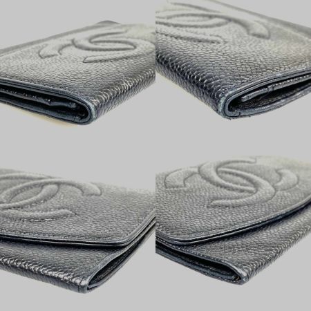 CHANEL シャネル 小銭入れ カードケース ココマーク キャビアスキン ブラック
