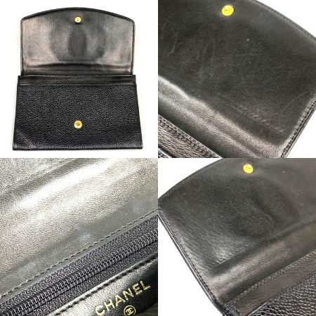 CHANEL シャネル 小銭入れ カードケース ココマーク キャビアスキン ブラック