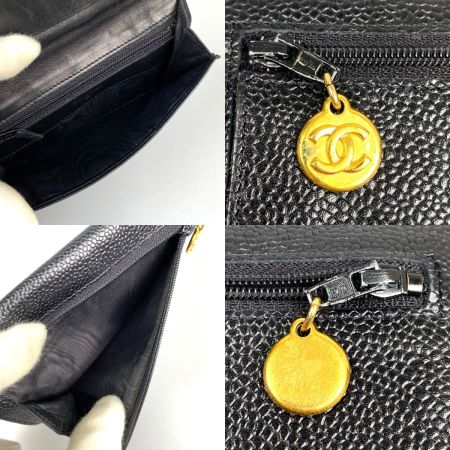 CHANEL シャネル 小銭入れ カードケース ココマーク キャビアスキン ブラック