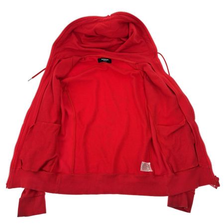 1PIU1UGUALE3 RELAX セットアップ ラインストーンロゴ パーカーXXL/パンツL レッド ヨゴレ・色褪せ・型崩れ有
