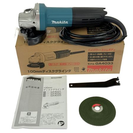 MAKITA マキタ 100mm ディスクグラインダ GA4033 ブルー コード式 未使用品
