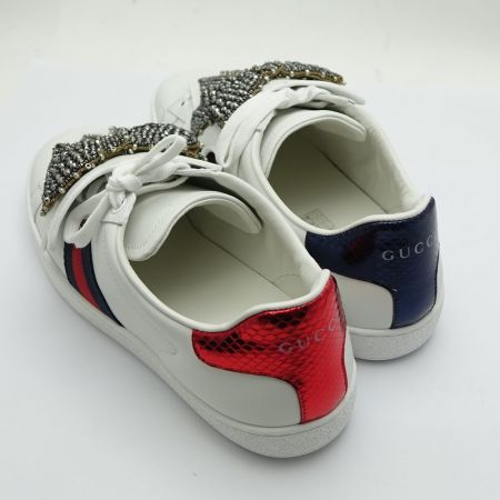  GUCCI グッチ スニーカー　シェリー　ビジューワッペン 481154 ホワイト 一部地域を除き送料無料