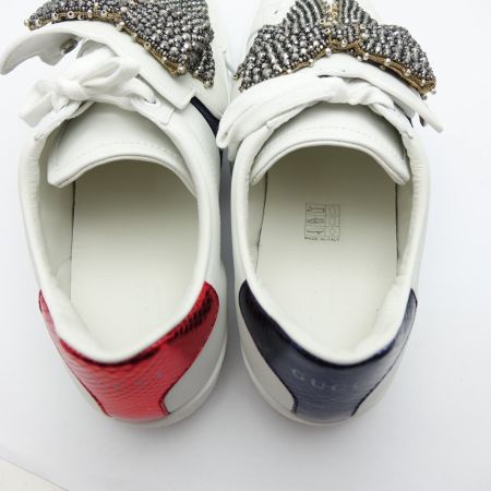  GUCCI グッチ スニーカー　シェリー　ビジューワッペン 481154 ホワイト 一部地域を除き送料無料