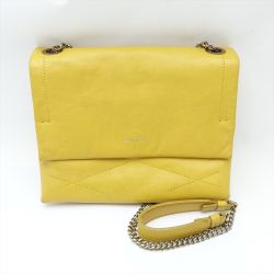 ◆◆ LANVIN ランバン 角スレ有 シュガーバッグ/チェーンショルダー カラシ色 Cランク