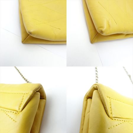  LANVIN ランバン 角スレ有 シュガーバッグ/チェーンショルダー カラシ色