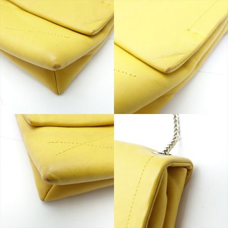  LANVIN ランバン 角スレ有 シュガーバッグ/チェーンショルダー カラシ色