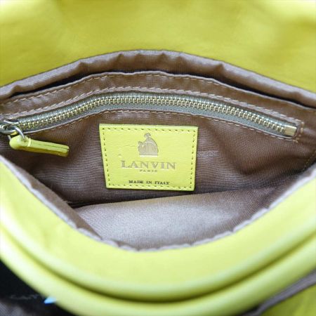  LANVIN ランバン 角スレ有 シュガーバッグ/チェーンショルダー カラシ色