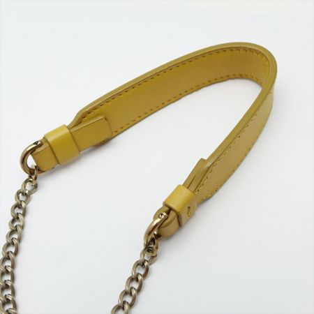  LANVIN ランバン 角スレ有 シュガーバッグ/チェーンショルダー カラシ色