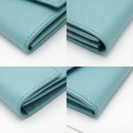  Ferragamo フェラガモ ガンチーニ 内部ヨゴレ有 レザー　財布 エメラルドグリーン 一部地域を除き送料無料