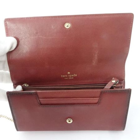  Kate Spade ケイトスペード 長財布　箱付 レザー パスケース付 J183 ブラウン