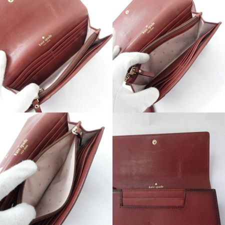  Kate Spade ケイトスペード 長財布　箱付 レザー パスケース付 J183 ブラウン