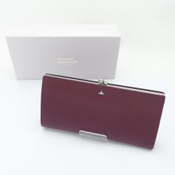 ◆◆ Vivienne Westwood ヴィヴィアン・ウエストウッド 長財布　がま口 アズキ色 Aランク