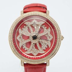 ◆◆ AnneCoquine 腕時計　箱付き レッド 一部地域を除き送料無料 Bランク