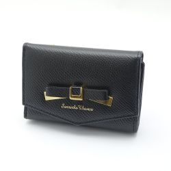 ◆◆ Samantha Thavasa サマンサタバサ コンパクト財布 リボン ブラック Aランク