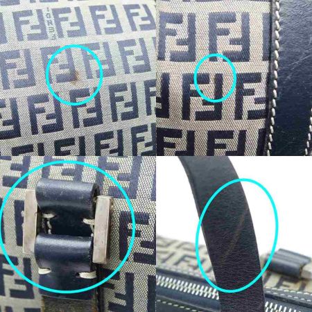  FENDI フェンディ ハンドバッグ キャンバス ネイビー 【一部地域を除き送料無料】