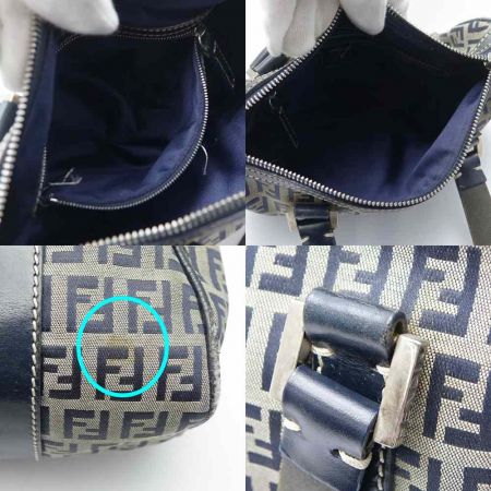  FENDI フェンディ ハンドバッグ キャンバス ネイビー 【一部地域を除き送料無料】