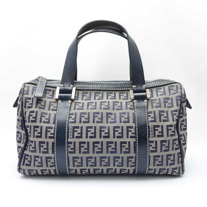 FENDI フェンディ ハンドバッグ キャンバス ネイビー 【一部地域を除き 