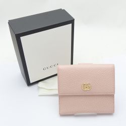 ◆◆ GUCCI グッチ 二つ折り財布　 456122 ライトピンク 一部地域を除き送料無料 Bランク