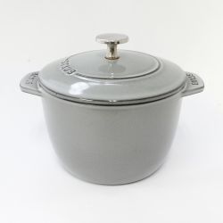 ◆◆ STAUB ラ・ココット de GOHAN 16cm グレー 一部地域を除き送料無料 Bランク