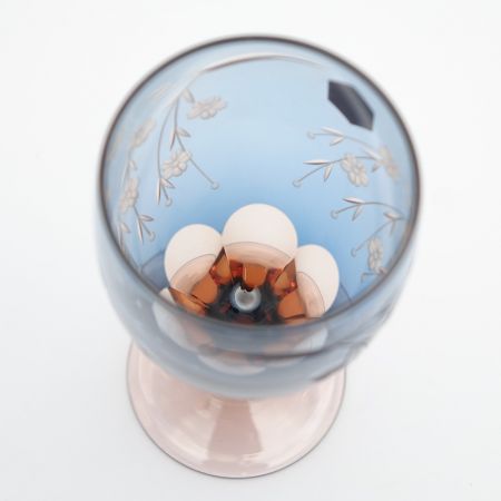  彩鳳 江戸切子　足付ビール杯　2P　木箱入り M-64-2BP 一部地域を除き送料無料