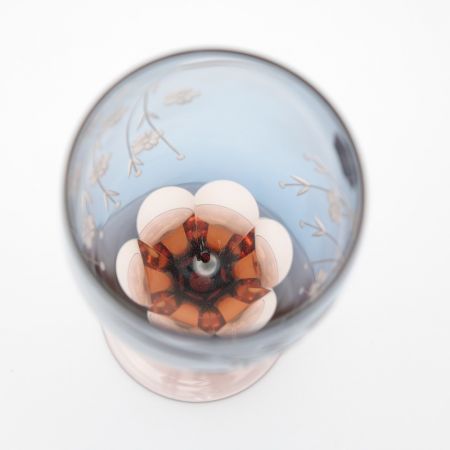  彩鳳 江戸切子　足付ビール杯　2P　木箱入り M-64-2BP 一部地域を除き送料無料