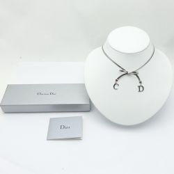 ◆◆ Christian Dior クリスチャンディオール チョーカー　ネックレス シルバー 一部地域を除き送料無料 Bランク