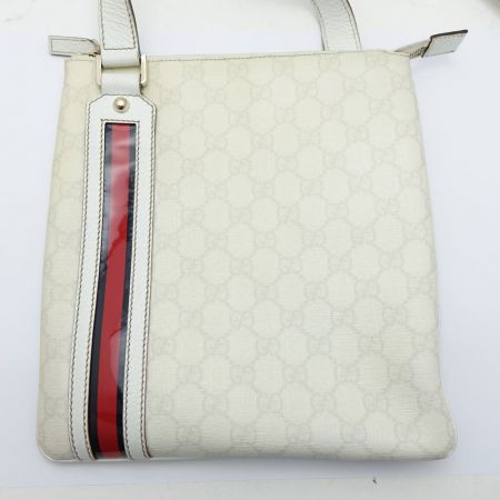  GUCCI グッチ ショルダーバッグ　PVC　シェリー　GG 153244 ホワイト 一部地域を除き送料無料