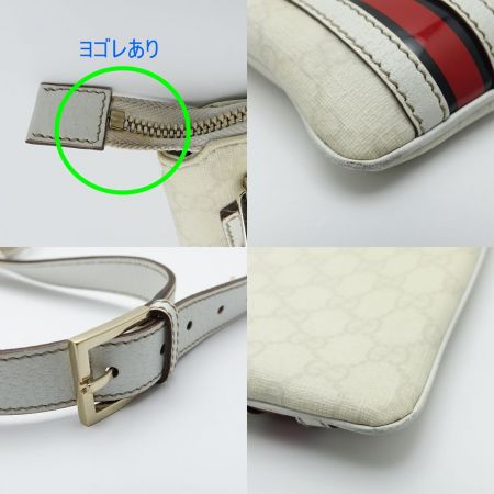  GUCCI グッチ ショルダーバッグ　PVC　シェリー　GG 153244 ホワイト 一部地域を除き送料無料