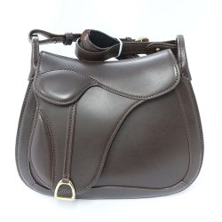 ◆◆ ITAGAKI 鞍ショルダー　バッグ ブラウン 一部地域を除き送料無料 Bランク