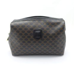 ◆◆ CELINE セリーヌ ポーチ　マカダム DM97/2 ダークブラウン 一部地域を除き送料無料 Bランク